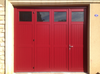 Porte de Garage Accordéon en bois massif