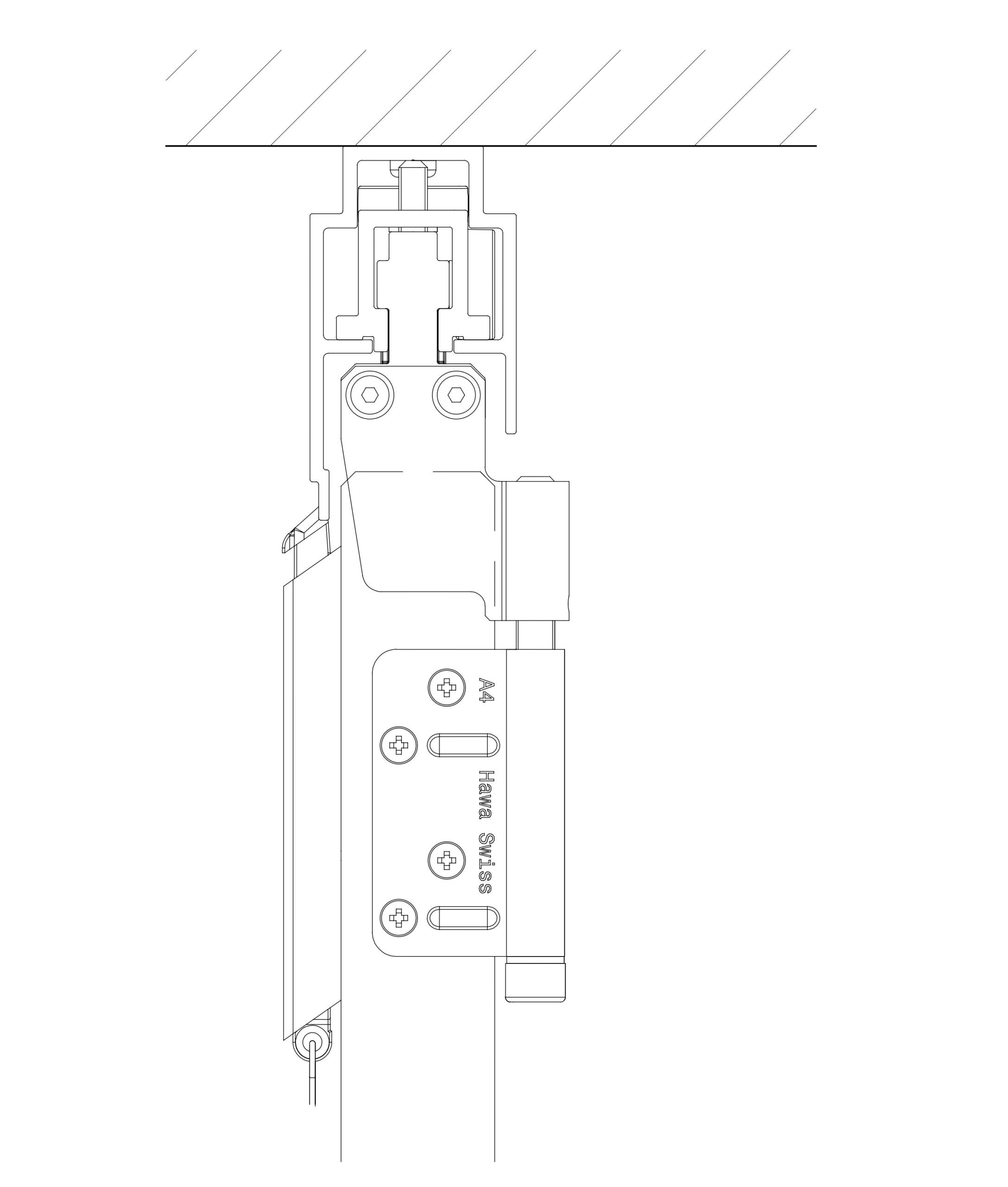 guidage haut rail apparent